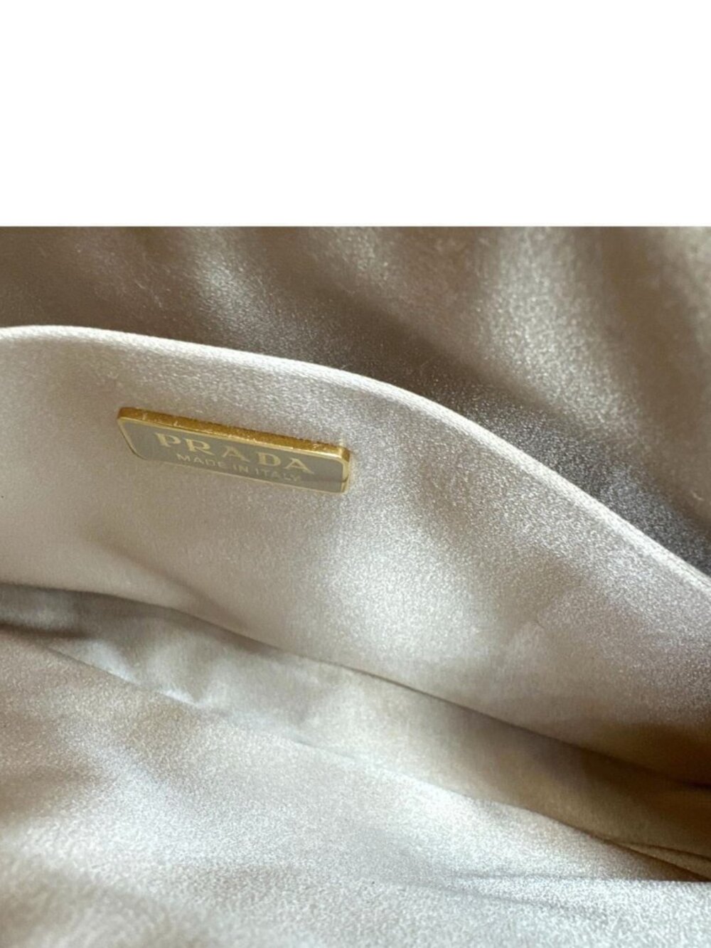 Prada Cleo Cristal Embellished Satin Shoulder Bag Gold - Picture 13 of 13